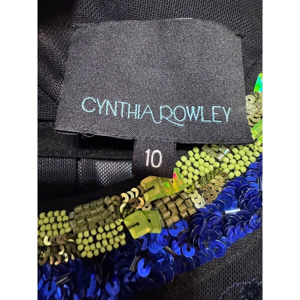 Cynthia Rowley Sirencore Celestial Midi Dress Womens 10 Beaded Embroidered Luxe - Picture 3 of 7